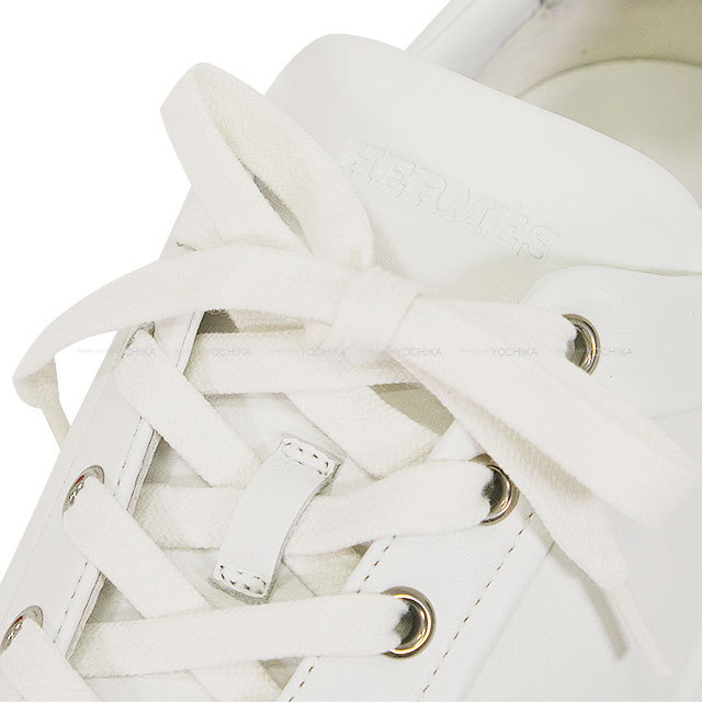 HERMES エルメス スニーカー レディース キッド 白 (ホワイト)/黒