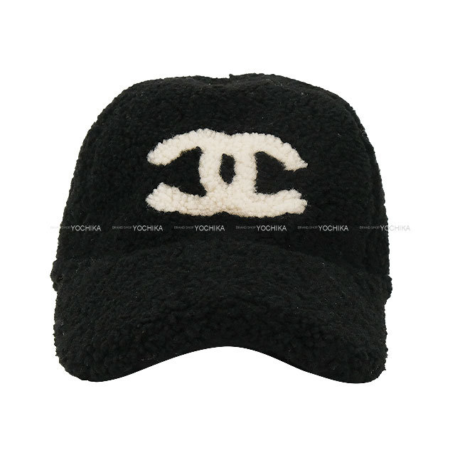2025年 秋冬 CHANEL シャネル キャップ ボア ココマーク 黒 (ブラック
