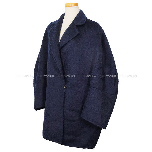 美品★マックスマーラ★ツイード ヘリンボーン ショートコート ブルー MAX MARA マックスマーラ ショートコート オーバーサイズ セコイア