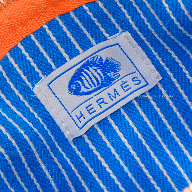 HERMES エルメス ポーチ ポワソン コットン シルバー金具 新品同様【中古】