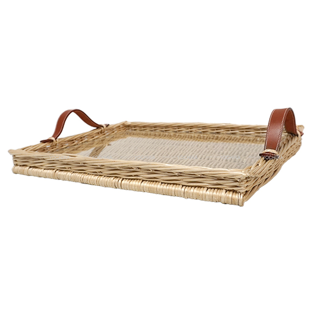 HERMES エルメス オズレ ピクニック トレー ガラス付き ミディアム