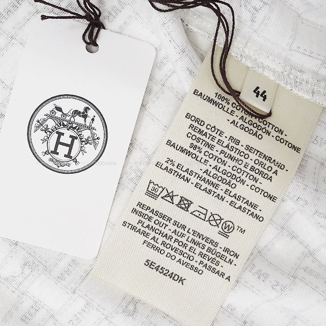 HERMES エルメス ワンピース 半袖Tシャツ ボルデュック 白 (ホワイト