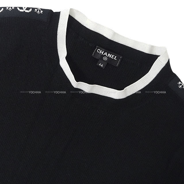 CHANEL カシミヤ カメリア ココマークチャーム ノースリーブニット 黒 3090055455723707_01_5508.jpeg