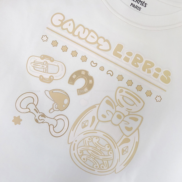 HERMES エルメス 半袖Tシャツ マイクロ カルトゥッシュ 白 (ホワイト