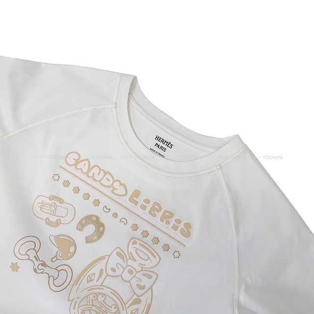 HERMES エルメス 半袖Tシャツ マイクロ カルトゥッシュ 白 (ホワイト
