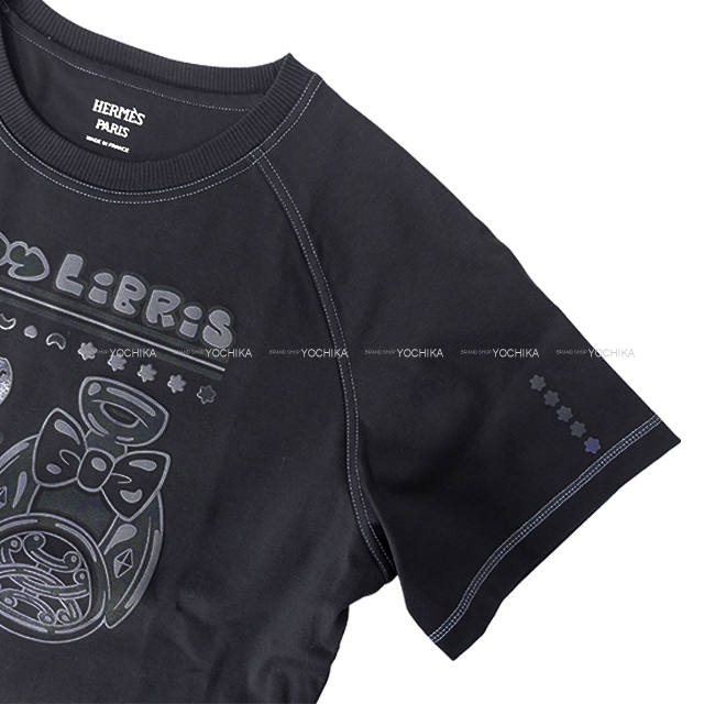 HERMES エルメス 半袖Tシャツ マイクロ カルトゥッシュ ブルー