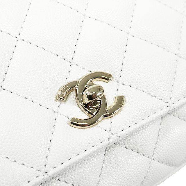 美品　CHANEL ココハンドル29 チェーンバッグ ホワイト　キャビアスキン シャネル ココハンドルXS ホワイト キャビアスキン ｜ 商品状態：新品