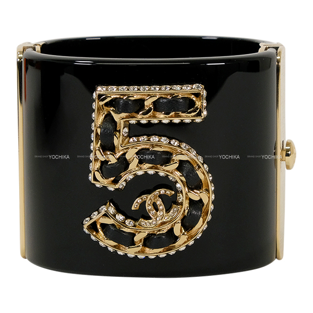 CHANEL シャネル　ココマーク バングル ブラック CHANEL シャネル バングル No.5 ココマーク ラインストーン 黒