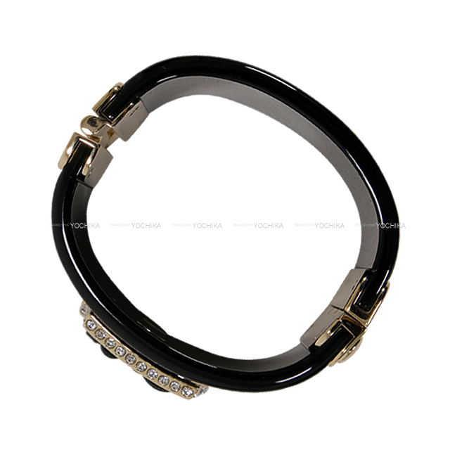 CHANEL シャネル バングル No.5 ココマーク ラインストーン 黒