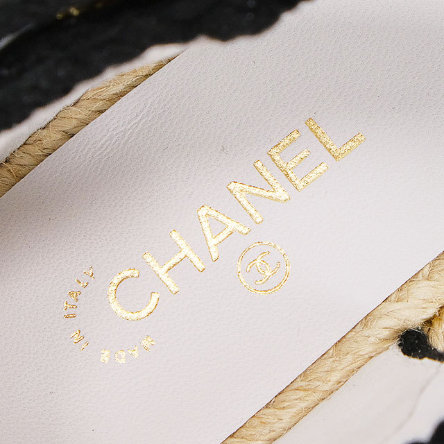 CHANEL シャネル サンダル ココマーク エスパドリーユ 白 CHANEL シャネル サンダル ココマーク エスパドリーユ 白