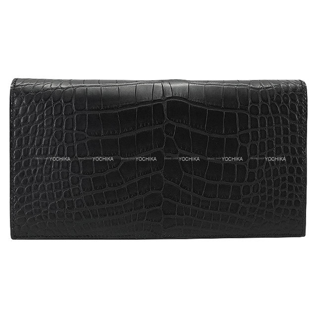 HERMES エルメス 札入れ MC2 フレミング 黒 (ブラック) クロコダイル