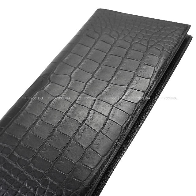 HERMES エルメス 札入れ MC2 フレミング 黒 (ブラック) クロコダイル