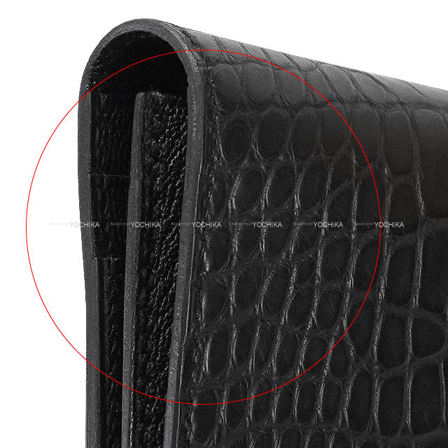 HERMES エルメス 札入れ MC2 フレミング 黒 (ブラック) クロコダイル