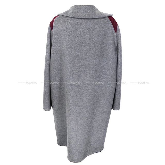 HERMES エルメス トレンチコート 襟付 Wライン セリエ ボタン グレー