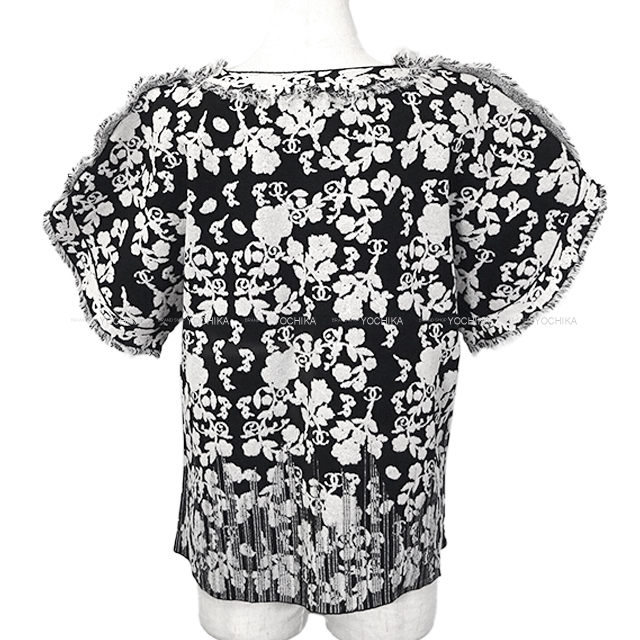 渋谷並木橋店】CHANEL シャネル ニット 半袖 ローズ フリンジ ココ