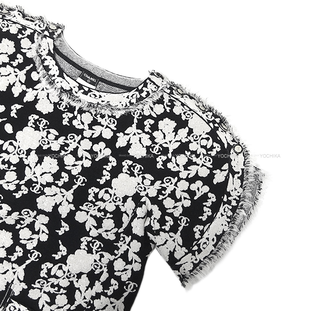 渋谷並木橋店】CHANEL シャネル ニット 半袖 ローズ フリンジ ココ