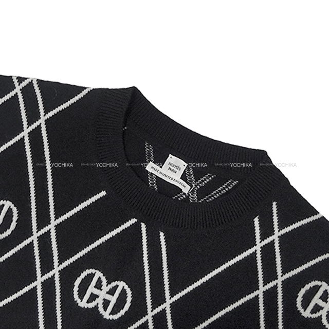 渋谷並木橋店】HERMES エルメス ワンピース 半袖 ニット Hロンド 黒