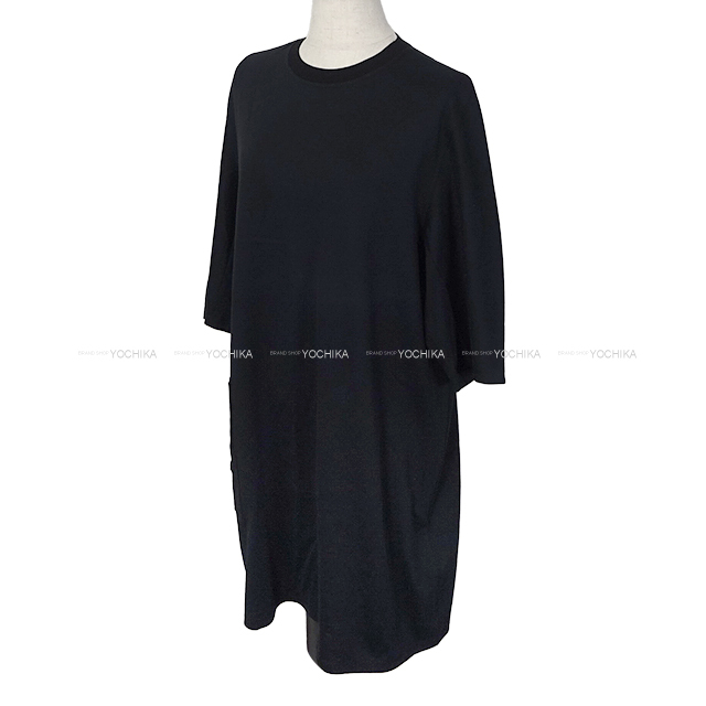 エルメスのTシャツワンピース HERMES（エルメス） 胸ロゴ刺繍デザインワンピース丈半袖Tシャツ