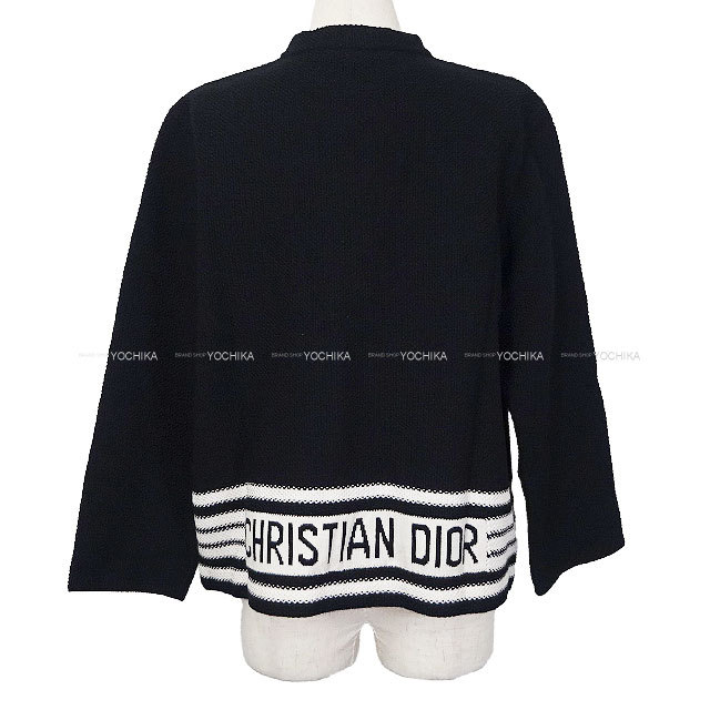 DIOR ディオール マリニエール ロゴ コットン クルーネック ロングスリーブ プルオーバー 長袖ニット セーター ホワイト レディース 3WBM14PULB Dior - DIOR ディオール マリニエール ロゴ コットン クルーネック