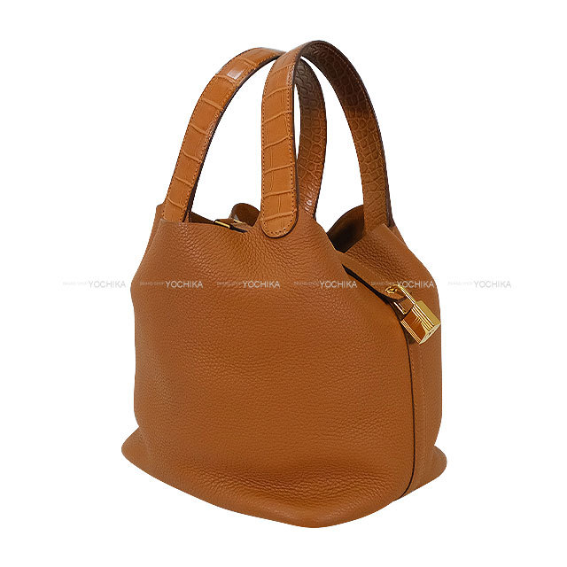 HERMES エルメス ハンドバッグ ピコタンロック 22 MM タッチ ゴールド