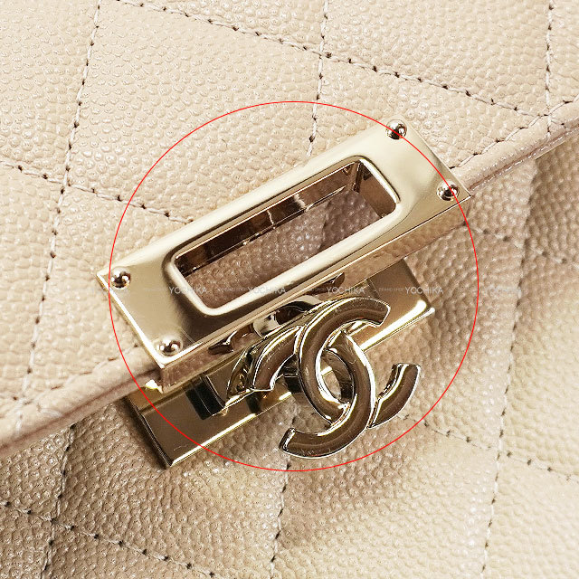 CHANEL シャネル 長財布 マトラッセ ココ ロック ベージュ グレインド