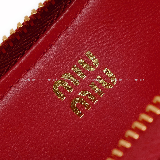 Miu Miu ミュウミュウ ポーチ マテラッセ レッド レザー ゴールド金具