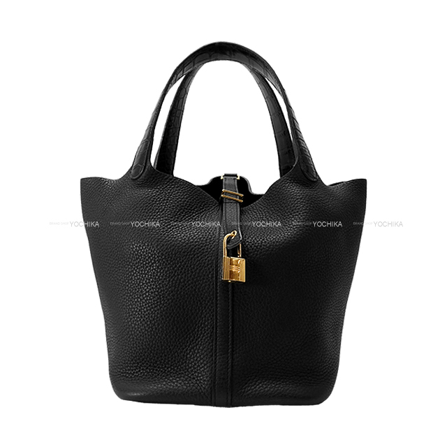 HERMES エルメス ハンドバッグ ピコタンロック 22 MM タッチ 黒