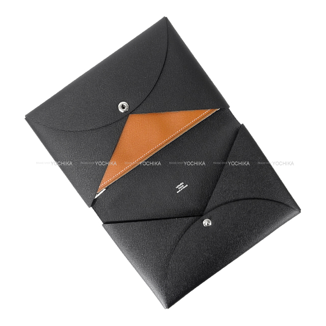 HERMES エルメス クラッチバッグ カルヴィ ポシェット MM 黒 (ブラック