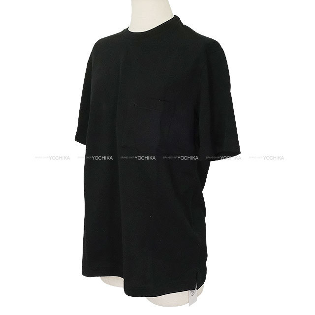 渋谷並木橋店】HERMES エルメス 半袖Tシャツ H刺繍 黒 (ブラック