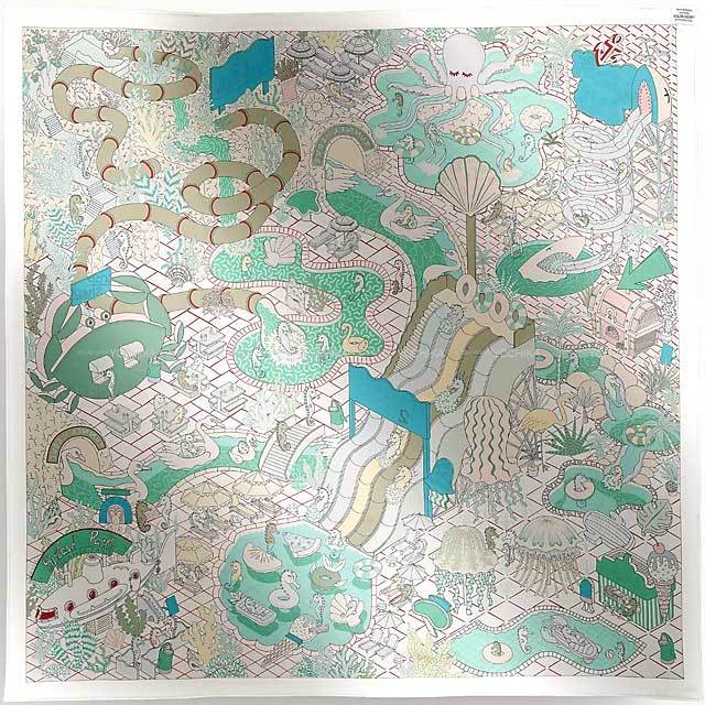 HERMES エルメス スカーフ カレ90 スプラッシュパーク ダブルフェイス