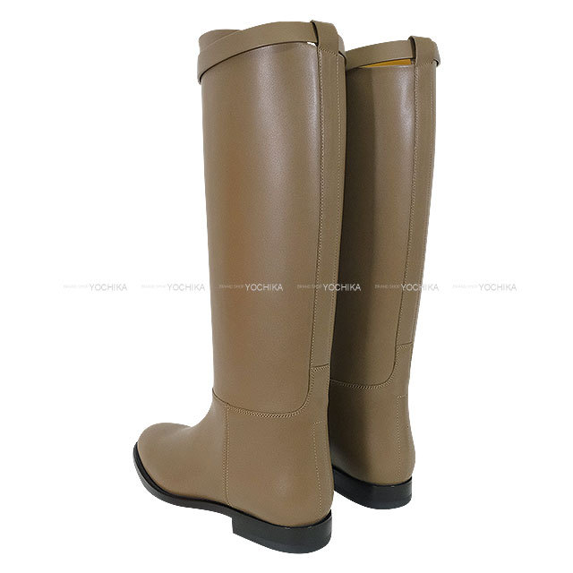 HERMES エルメス ブーツ ジャンピング ショート ケリーベルト エトープ