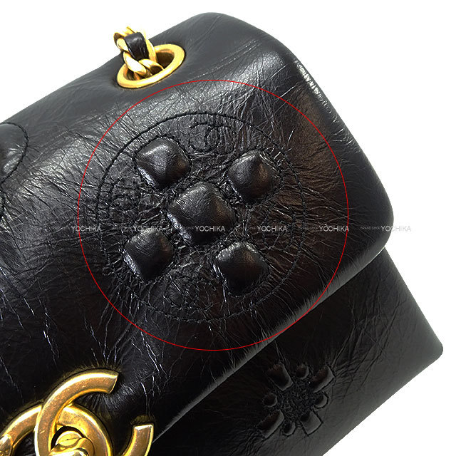 CHANEL シャネル ロゴマーク カメリア模様 チェーンショルダー サテン×レザー 黒（ゴールド金具） レディース バッグ レディース【中古】【送料無料】 CHANEL シャネル ショルダーバッグ チェーン ココマーク カメリア