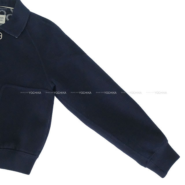 HERMES エルメス ブルゾン レディース シェーヌダンクル 襟付 ネイビー