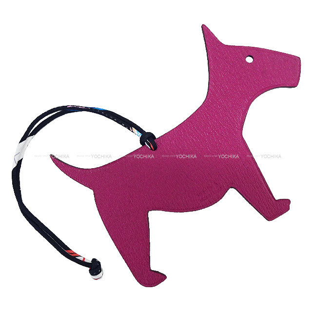 HERMES エルメス 犬　いぬ　プティアッシュ チャーム ピンク レザー HERMES エルメス バッグチャーム プティアッシュ シュナウザー トスカ