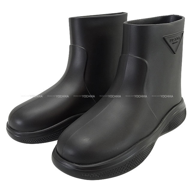 PRADA プラダ ブーツ レインブーツ ラバー 黒 (ブラック) ラバー 37