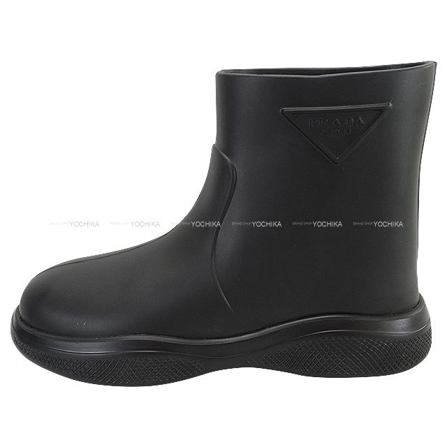 PRADA プラダ ブーツ レインブーツ ラバー 黒 (ブラック) ラバー 37