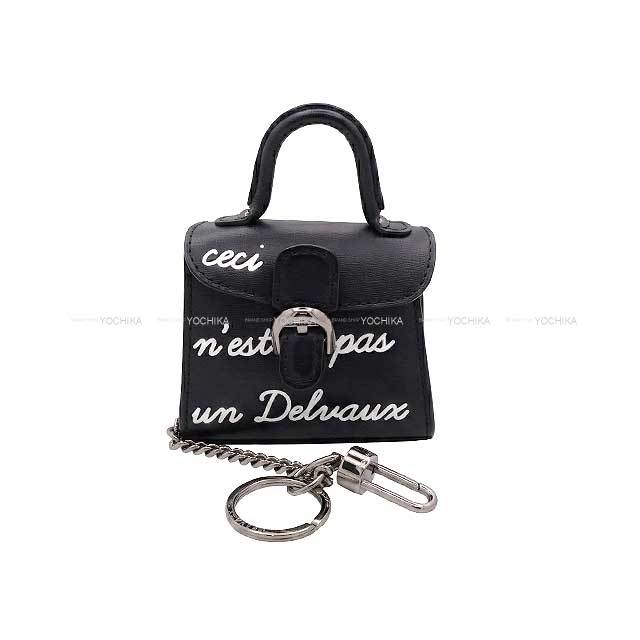 未使用 DELVAUX デルヴォー バッグチャーム Delvaux デルヴォー バッグチャーム ブリヨン ミニ ルーモア 黒