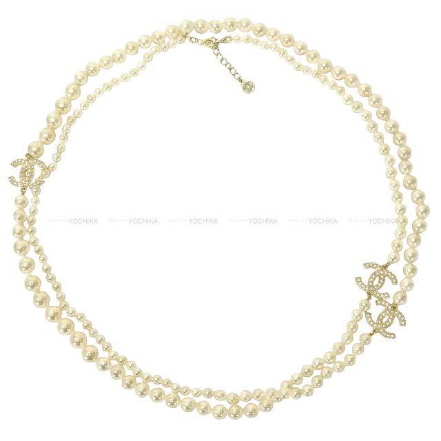【100周年記念刻印】CHANEL シャネル ネックレス ココマーク パール 100周年記念 CHANEL シャネル ネックレス ココマーク パール ロング 白