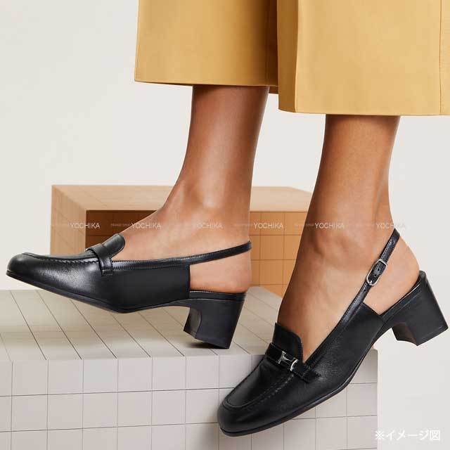 HERMES エルメス パンプス アンフィニ 50 スクエアトゥ スリングバック