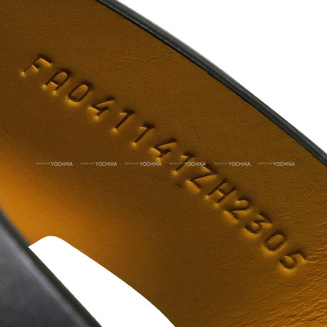 HERMES エルメス サンダル メンズ イズミール 黒 (ブラック) カーフ