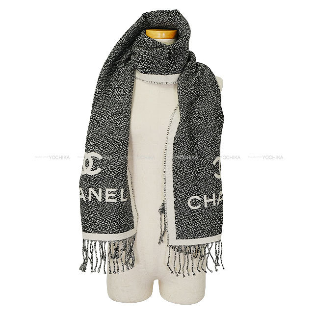 シャネル CHANEL ストール ショール ココマーク チェーン ウール