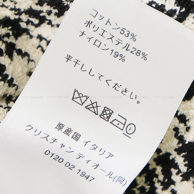 Dior ディオール ワンピース 半袖 千鳥格子 パールボタン 黒 (ブラック