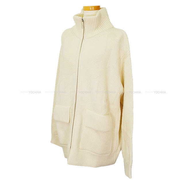 未使用　HERMÈS エルメス　ウールフランネル ジャケット　シルク裏地　仕立て 2024年 HERMES エルメス ブルゾン レディース ポケット付 ジップアップ