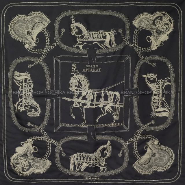 HERMES エルメス スカーフ カレ90 プレシュー グランアパラ ビジュー