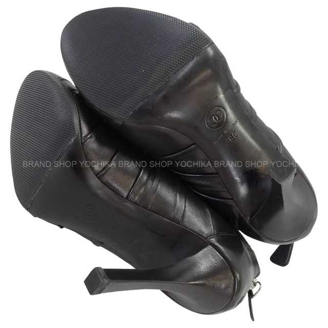 CHANEL シャネル ブーツ アンクルショート ココマーク カメリア 黒