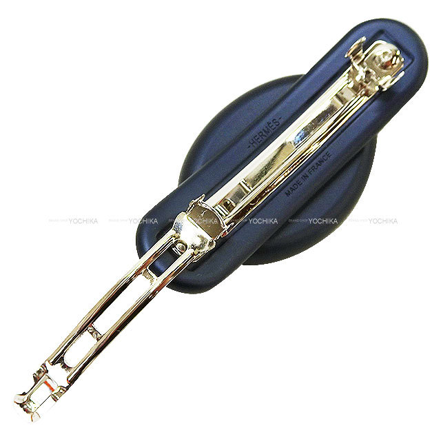 HERMES エルメス バレッタ トリ マイヨン PM ネイビー アルミ二ウム 新品