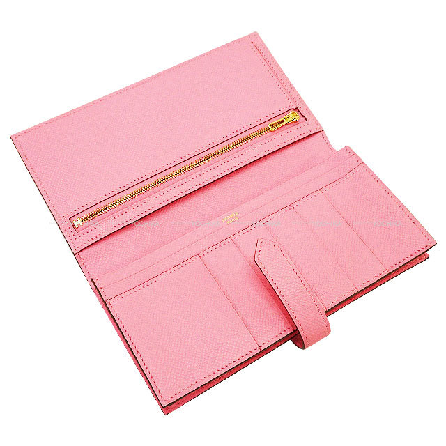 HERMES エルメス 長財布 ベアンスフレ ローズコンフェッティ エプソン
