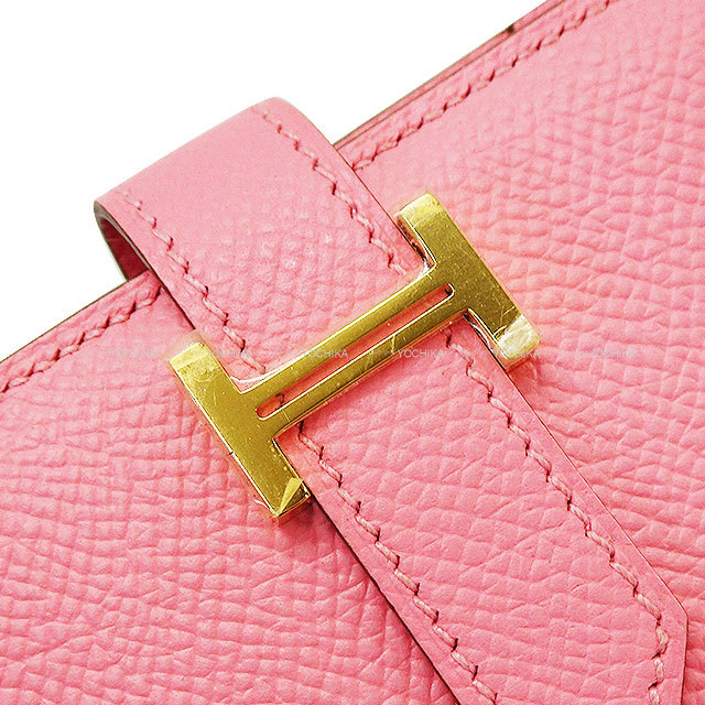 HERMES べアンスフレ　ヴォーエプソン　ゴールド金具ピンク 長財布 二つ折り エルメス HERMES 二つ折り長財布 ベアンスフレ ピンク 小物 ヴォー