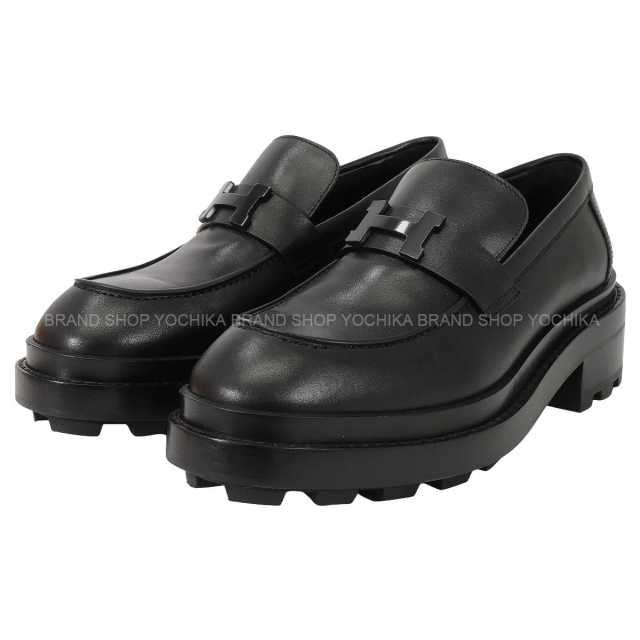 エルメス メンズ モカシン新品未使用 27.5cmサイズ HERMES エルメス モカシン ルーブル 黒 (ブラック) カーフ 24.5cm