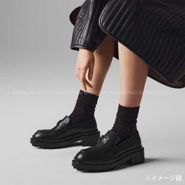 HERMES エルメス モカシン ルーブル 黒 (ブラック) カーフ 24.5cm